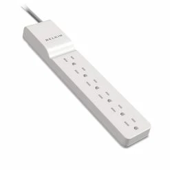 Belkin Home/Office Surge Protector, 6 AC Outlets, 4 Ft Cord, 720 J, White