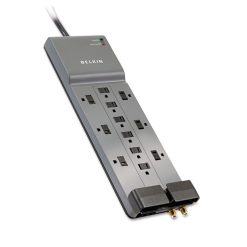 Belkin Professional Series SurgeMaster Surge Protector, 12 AC Outlets, 8 Ft Cord, 3,780 J, Dark Gray