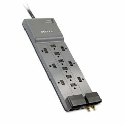 Belkin Professional Series SurgeMaster Surge Protector, 12 AC Outlets, 8 Ft Cord, 3,780 J, Dark Gray
