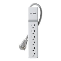 Belkin Home/Office Surge Protector, 6 AC Outlets, 6 Ft Cord, 720 J, White