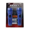 Dorcy LED Flashlight Pack, 1 D Battery (Included), Blue, 2/Pack -Costway Shop 323485