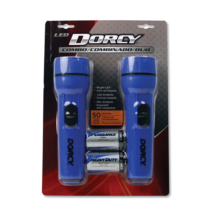 Dorcy LED Flashlight Pack, 1 D Battery (Included), Blue, 2/Pack 3 Dorcy LED Flashlight Pack, 1 D Battery (Included), Blue, 2/Pack