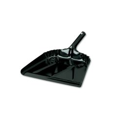 Impact Heavy-Duty Commercial Dust Pan, 16 X 15.5, 5.38" Handle, 20-Gauge Steel, Black
