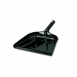 Impact Heavy-Duty Commercial Dust Pan, 16 X 15.5, 5.38" Handle, 20-Gauge Steel, Black