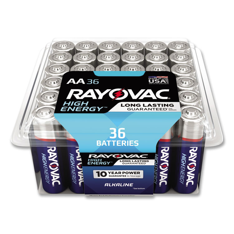 High Energy Premium Alkaline AA Batteries, 36/Pack Rayovac® High Energy Premium Alkaline AA Batteries, 36/Pack -Costway Shop 615968