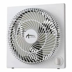 Alera™ 9" 3-Speed Desktop Box Fan, Plastic, White