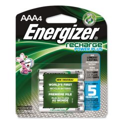 Energizer NiMH Rechargeable AAA Batteries, 1.2 V, 4/Pack