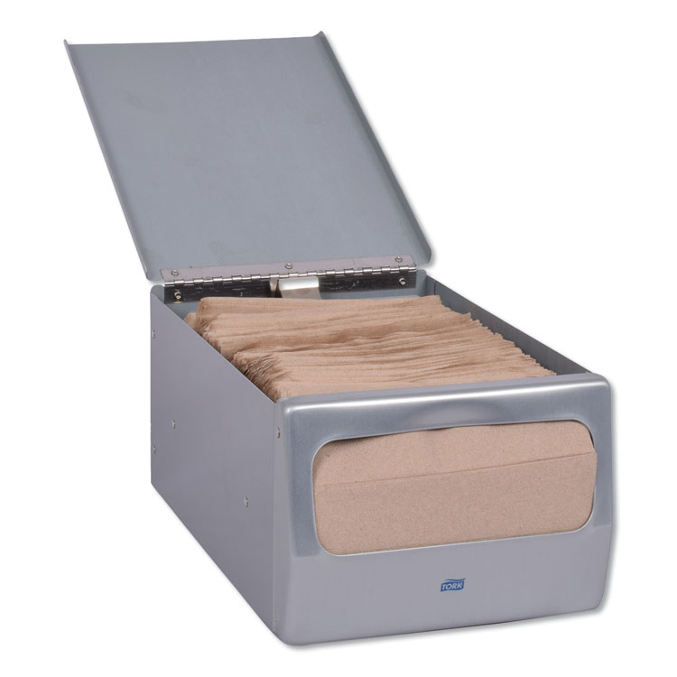 Tork Masterfold Napkin Dispenser, 7.63 X 11.75 X 5.63, Brushed Steel 9 Tork Masterfold Napkin Dispenser, 7.63 X 11.75 X 5.63, Brushed Steel - Image 7