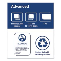 Tork Rollnap Dispenser Napkins, 1-Ply, 17" X 7.13", Roll, White, 6000/Carton -Costway Shop 631949