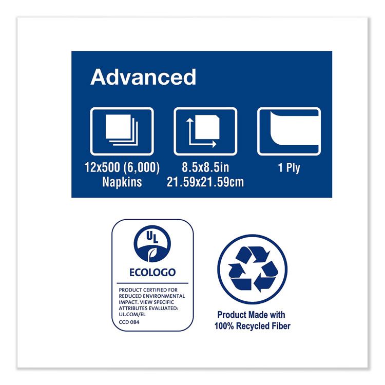 Tork Xpressnap Interfold Dispenser Napkins, 1-Ply, 8.5 X 8.5, White, 500/Pack, 12 Packs/Carton 6 Tork Xpressnap Interfold Dispenser Napkins, 1-Ply, 8.5 X 8.5, White, 500/Pack, 12 Packs/Carton - Image 4