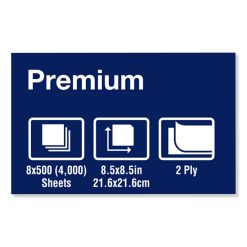 Tork Premium Xpressnap Interfold Dispenser Napkins, 2-Ply,8.5x8.5,White,500/PK,8PK/CT -Costway Shop 632833