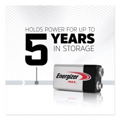 Energizer MAX Alkaline 9V Batteries, 2/Pack -Costway Shop 637349