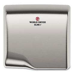 WORLD DRYER® SLIMdri Hand Dryer, 110-240 V, 13.87 X 13 X 7, Brushed Stainless Steel
