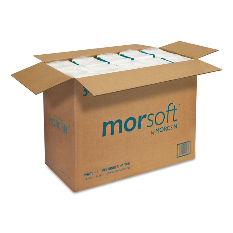 Morsoft Dinner Napkins, 2-Ply, 14.5 x 16.5, White, 3,000/Carton Morcon Tissue Morsoft Dinner Napkins, 2-Ply, 14.5 X 16.5, White, 3,000/Carton -Costway Shop 716816