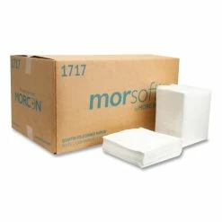 Morcon Tissue Morsoft Dinner Napkins, 1-Ply, 16 X 16, White, 250/Pack, 12 Packs/Carton
