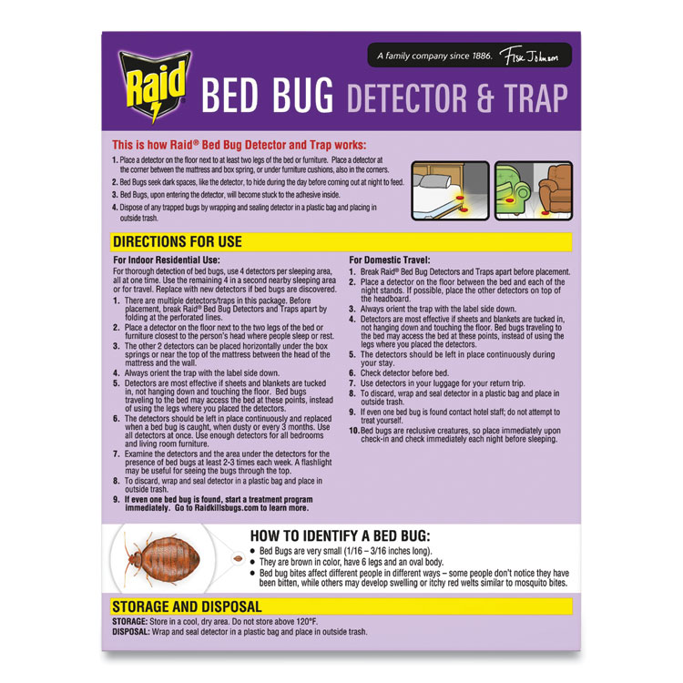 Bed Bug Detector and Trap, 17.5 oz Aerosol Spray, 6/Carton Raid Bed Bug Detector And Trap, 17.5 Oz Aerosol Spray, 6/Carton -Costway Shop 729805 1