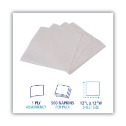 Boardwalk® 1/4-Fold Lunch Napkins, 1-Ply, 12" X 12", White, 6000/Carton -Costway Shop 750584