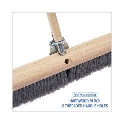 Boardwalk® Floor Brush Head, 3" Gray Flagged Polypropylene Bristles, 36" Brush -Costway Shop 776674
