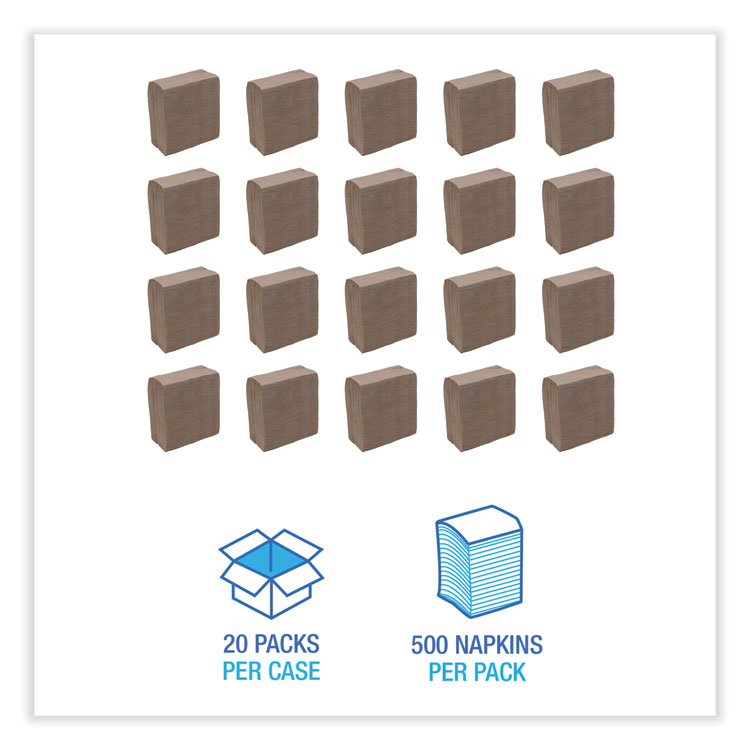 Tall Fold Dispenser Napkins, 1-Ply, 13 x 6, Kraft, 500/Pack, 20 Packs/Carton Boardwalk® Tall Fold Dispenser Napkins, 1-Ply, 13 X 6, Kraft, 500/Pack, 20 Packs/Carton -Costway Shop 838710