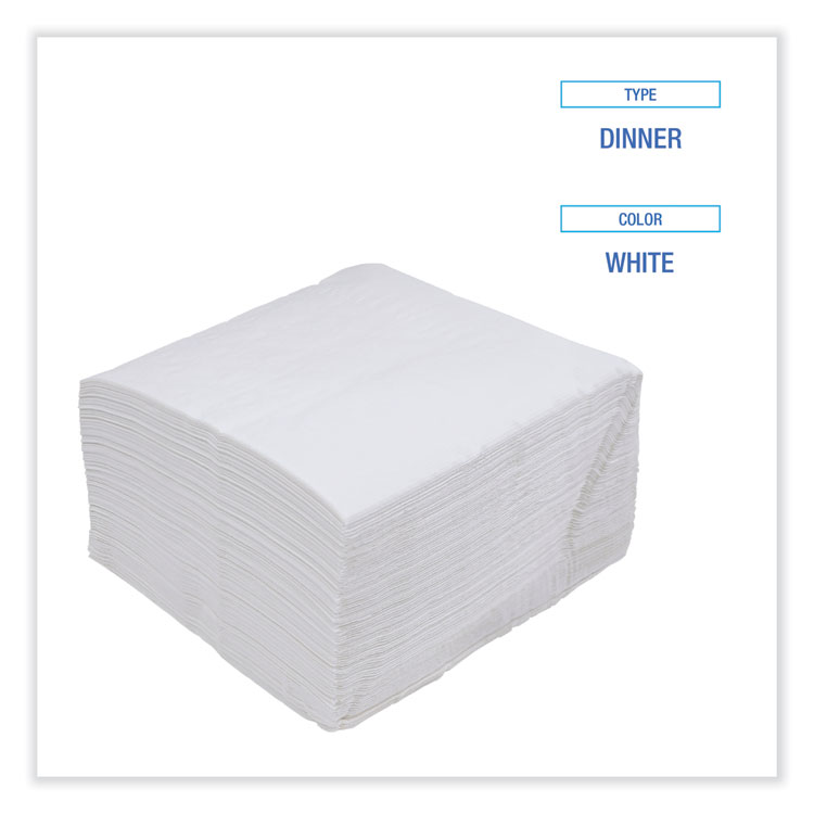 Boardwalk® Dinner Napkin, 1-Ply, 17 X 17, White, 250/Pack, 12 Packs/Carton 6 Boardwalk® Dinner Napkin, 1-Ply, 17 X 17, White, 250/Pack, 12 Packs/Carton - Image 4