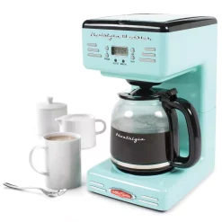 Coffee Makers Nostalgia 12-Cup Blue Coffee Maker With Pause And Serve Function -Costway Shop aqua blue nostalgia drip coffee makers rcof12aq c3 1000