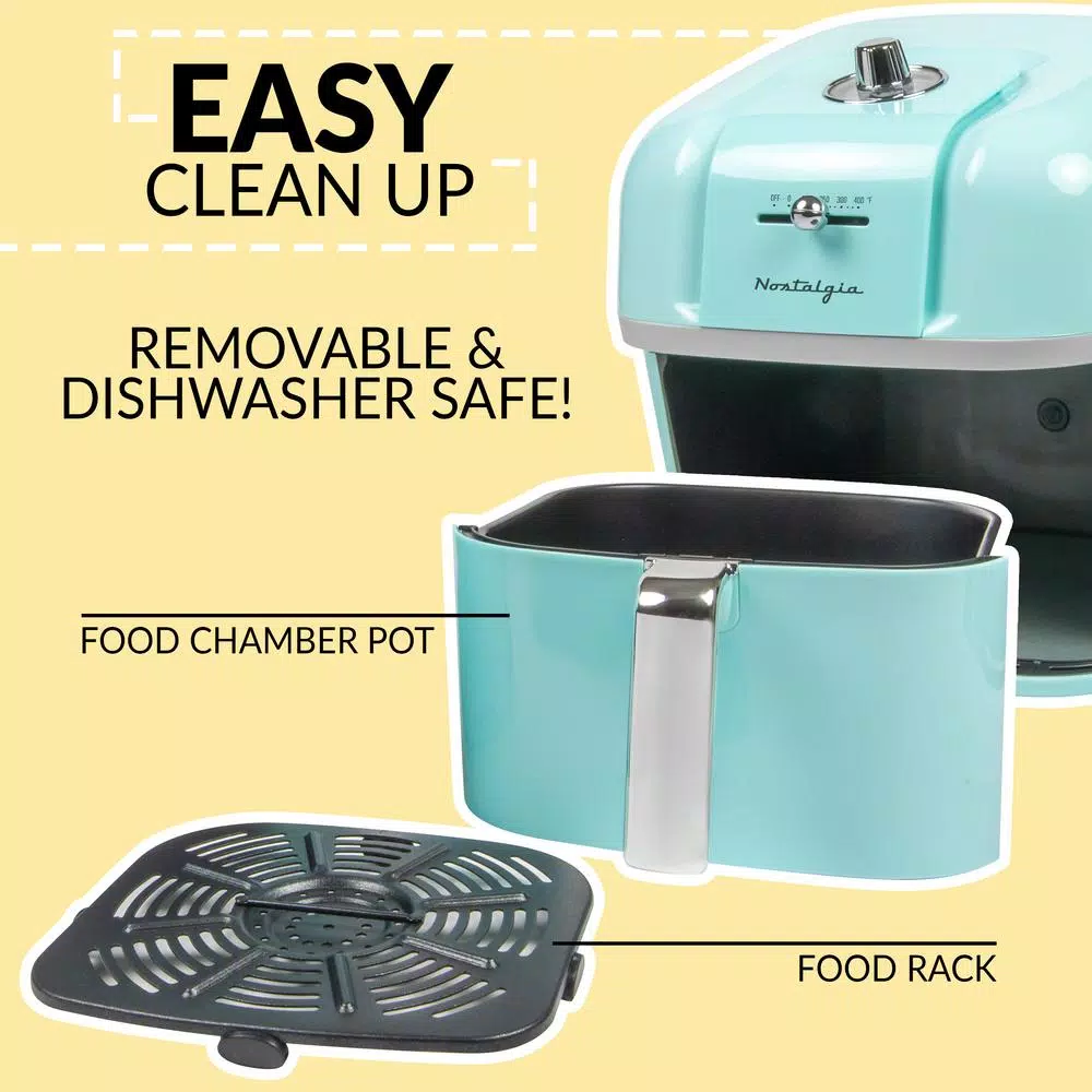 Nostalgia Classic Retro 7 Qt. Aqua Air Fryer Air Fryers Nostalgia Classic Retro 7 Qt. Aqua Air Fryer -Costway Shop aqua nostalgia air fryers claf7aq 76 1000