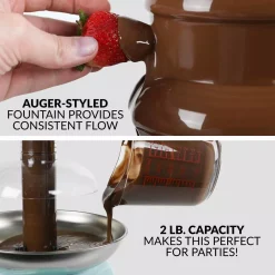 Dessert Makers Nostalgia 4-Tier Aqua Chocolate Fondue Fountain -Costway Shop aqua nostalgia chocolate fountains clcf4aq 4f 1000