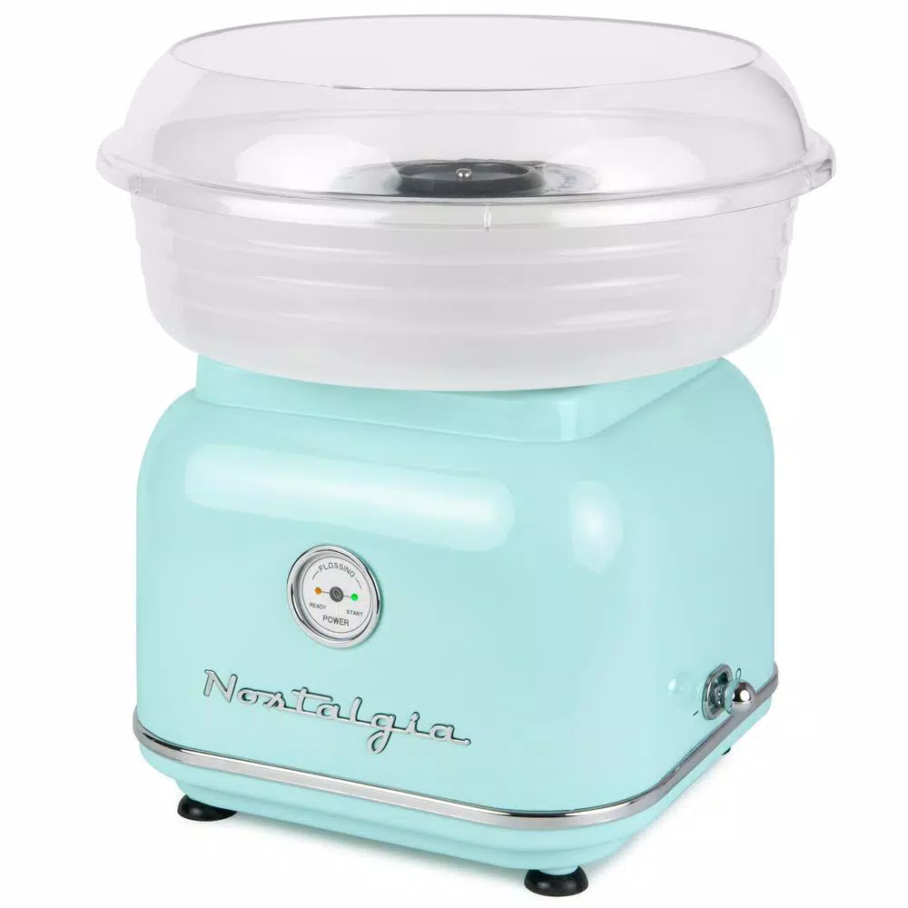 Dessert Makers Nostalgia Retro Aqua Electric Cotton Candy Maker With 2-Reusable Cotton Candy Cones 3 Dessert Makers Nostalgia Retro Aqua Electric Cotton Candy Maker With 2-Reusable Cotton Candy Cones