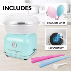 Dessert Makers Nostalgia Retro Aqua Electric Cotton Candy Maker With 2-Reusable Cotton Candy Cones 15 Dessert Makers Nostalgia Retro Aqua Electric Cotton Candy Maker With 2-Reusable Cotton Candy Cones -Costway Shop aqua nostalgia cotton candy machines clcm8aq 76 1000