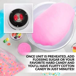 Dessert Makers Nostalgia Retro Aqua Hard And Sugar Free Cotton Candy Maker With Cotton Candy Cones -Costway Shop aqua nostalgia cotton candy machines pcm425aq 1f 1000