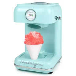Dessert Makers Nostalgia 30 W Aqua Blue Snow Cone Maker With Retro Design -Costway Shop aqua nostalgia specialty dessert makers clsc1aq 4f 1000