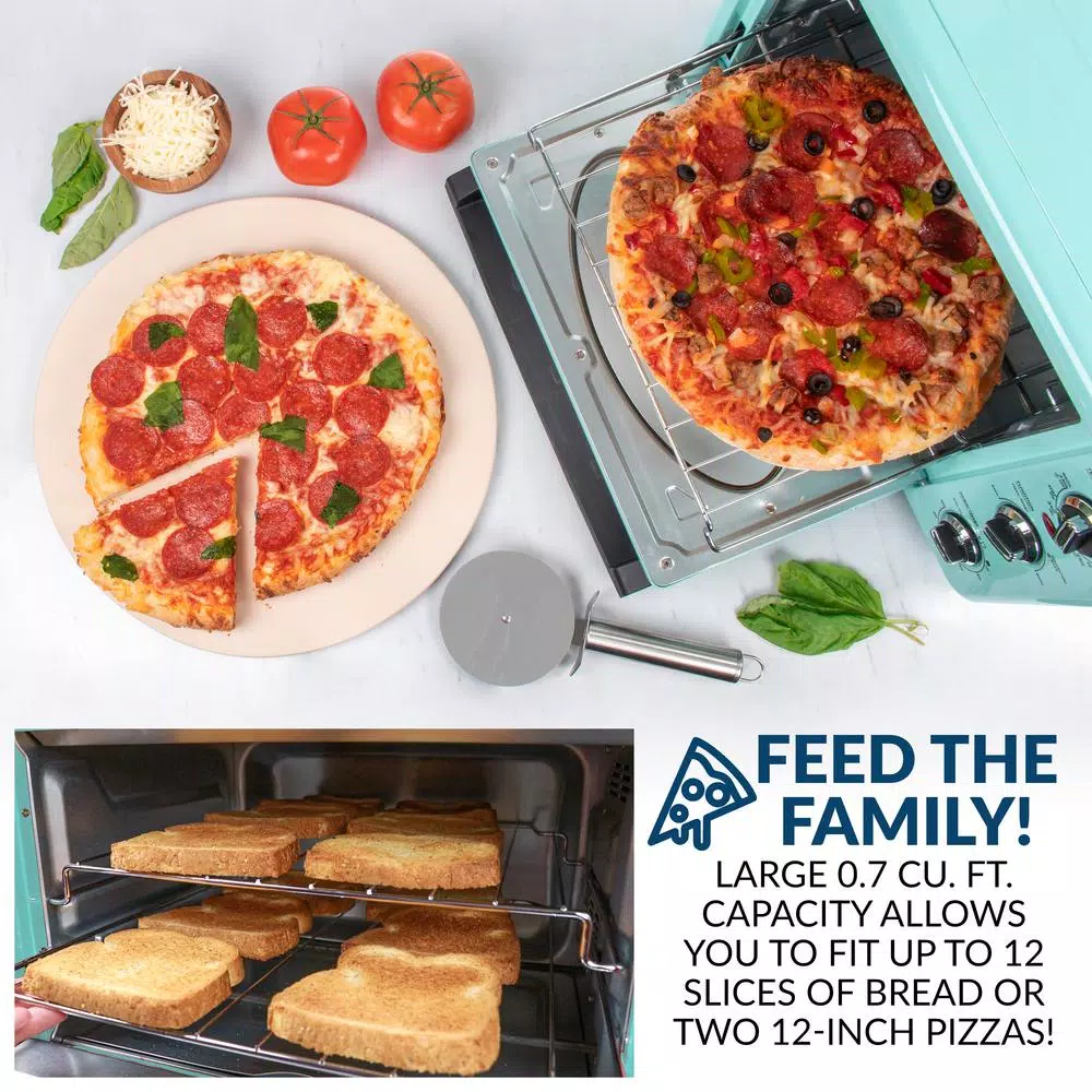 Nostalgia Retro 1500 W Aqua 12-Slice Convection Toaster Oven with Built-in Timer Toasters Nostalgia Retro 1500 W Aqua 12-Slice Convection Toaster Oven With Built-in Timer -Costway Shop aqua nostalgia toaster ovens rtov2aq 4f 1000