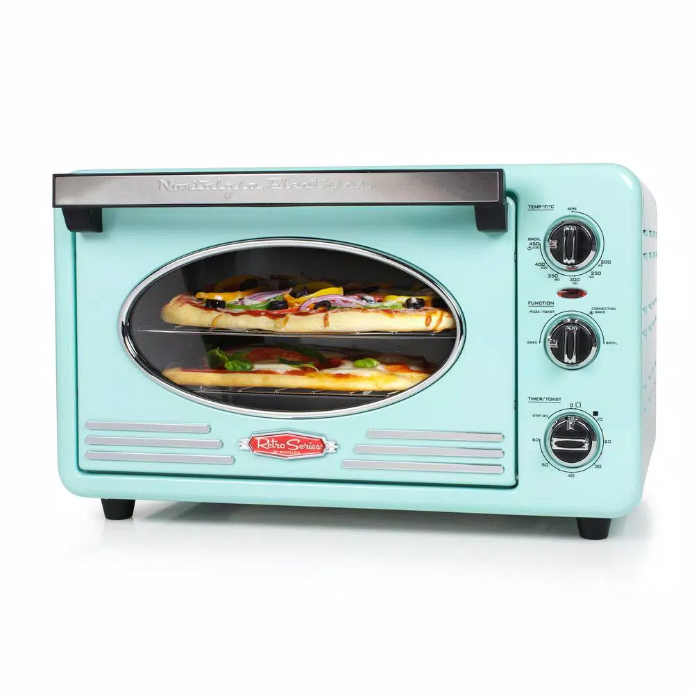 Nostalgia Retro 1500 W Aqua 12-Slice Convection Toaster Oven with Built-in Timer Toasters Nostalgia Retro 1500 W Aqua 12-Slice Convection Toaster Oven With Built-in Timer -Costway Shop aqua nostalgia toaster ovens rtov2aq 64 1000