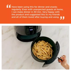 Air Fryers NINJA 4 Qt. Electric Black Air Fryer With Recipe Book 6 Air Fryers NINJA 4 Qt. Electric Black Air Fryer With Recipe Book -Costway Shop black and gray ninja air fryers af101 44 1000