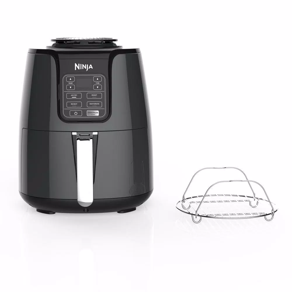 NINJA 4 Qt. Electric Black Air Fryer with Recipe Book Air Fryers NINJA 4 Qt. Electric Black Air Fryer With Recipe Book -Costway Shop black and gray ninja air fryers af101 64 1000
