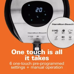 Air Fryers Hamilton Beach 3.4 Qt. Black Air Fryer With Nonstick Basket -Costway Shop black and silver hamilton beach air fryers 35065 44 1000