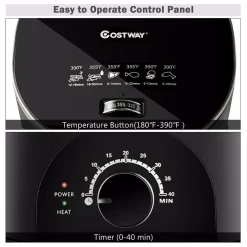 Air Fryers Costway 3.5 Qt. Electric Stainless Steel Air Fryer Oven Oilless Cooker 1300-Watts Auto Shut Off 4 Air Fryers Costway 3.5 Qt. Electric Stainless Steel Air Fryer Oven Oilless Cooker 1300-Watts Auto Shut Off -Costway Shop black and silvery costway air fryers ep23972 66 1000