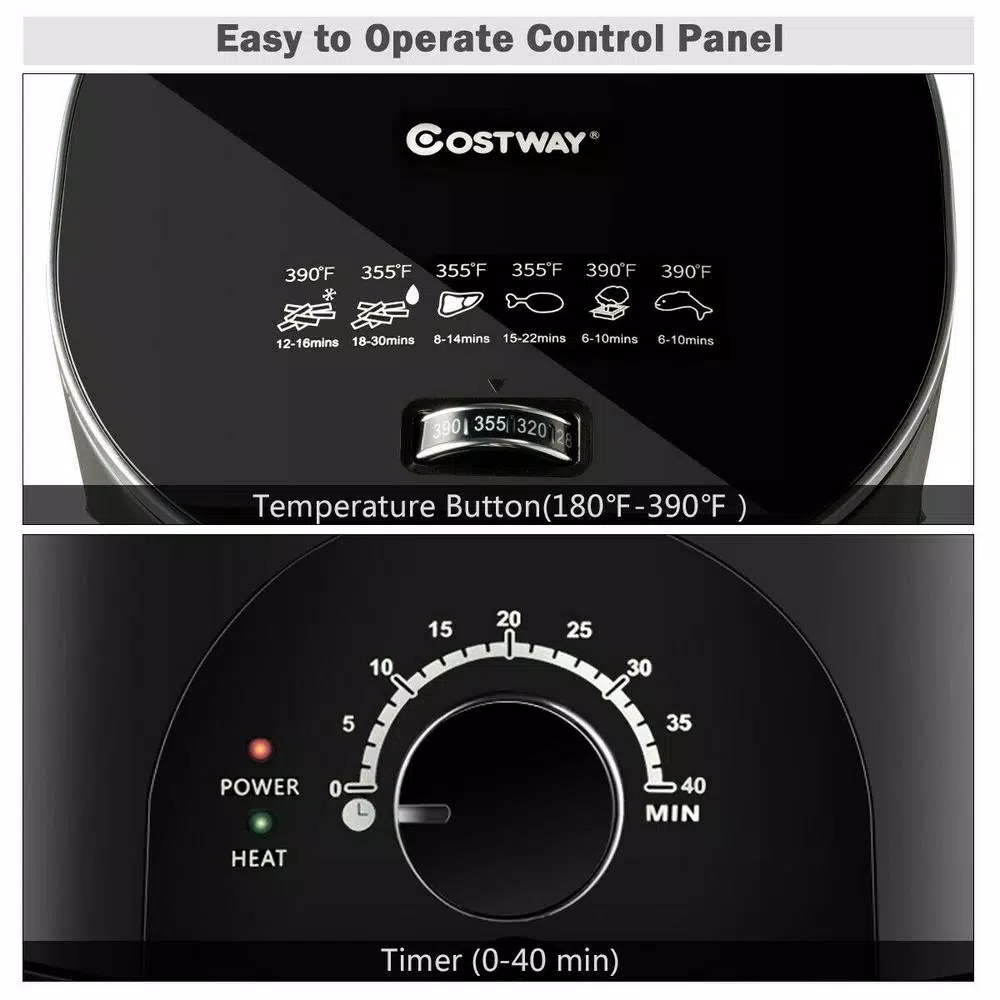 Costway 3.5 Qt. Electric Stainless Steel Air Fryer Oven Oilless Cooker 1300-Watts Auto Shut Off Air Fryers Costway 3.5 Qt. Electric Stainless Steel Air Fryer Oven Oilless Cooker 1300-Watts Auto Shut Off -Costway Shop black and silvery costway air fryers ep23972 66 1000