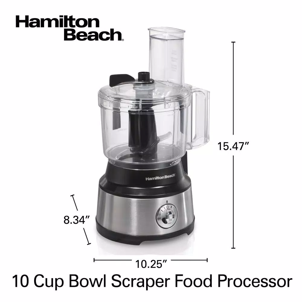 Hamilton Beach 450-Watt 10-Cup Food Processor with Bowl Scraper Attachment Food Processing Hamilton Beach 450-Watt 10-Cup Food Processor With Bowl Scraper Attachment -Costway Shop black and stainless hamilton beach food processors 70730 66 1000