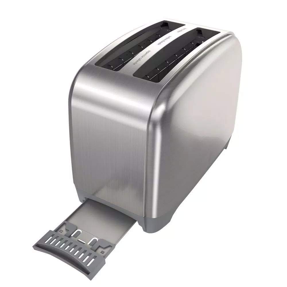 BLACK+DECKER 2-Slice Black and Stainless Steel Wide Slot Toaster with Crumb Tray Toasters BLACK+DECKER 2-Slice Black And Stainless Steel Wide Slot Toaster With Crumb Tray -Costway Shop black and stainless steel black decker pop up toasters tr2400sd 1f 1000