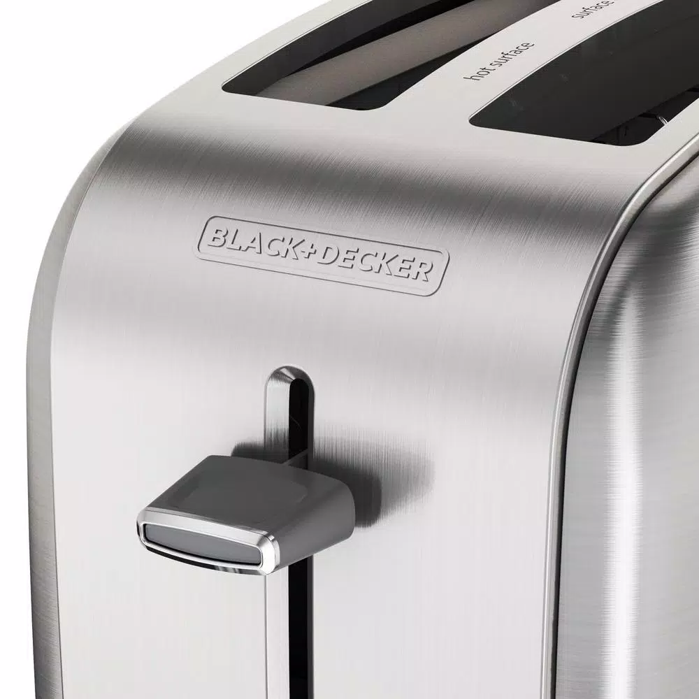 BLACK+DECKER 2-Slice Black and Stainless Steel Wide Slot Toaster with Crumb Tray Toasters BLACK+DECKER 2-Slice Black And Stainless Steel Wide Slot Toaster With Crumb Tray -Costway Shop black and stainless steel black decker pop up toasters tr2400sd 44 1000