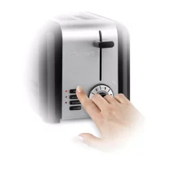 Toasters Cuisinart Compact 2-Slice Black And Stainless Steel Wide Slot Toaster -Costway Shop black and stainless steel cuisinart pop up toasters cpt 320p1 4f 1000