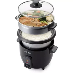 Cookers AROMA 6-Cup Black Rice Cooker With Removable Steam Tray 10 Cookers AROMA 6-Cup Black Rice Cooker With Removable Steam Tray -Costway Shop black aroma rice cookers arc 363 1ngb 1f 1000