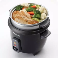 Cookers AROMA 6-Cup Black Rice Cooker With Removable Steam Tray 11 Cookers AROMA 6-Cup Black Rice Cooker With Removable Steam Tray -Costway Shop black aroma rice cookers arc 363 1ngb 44 1000