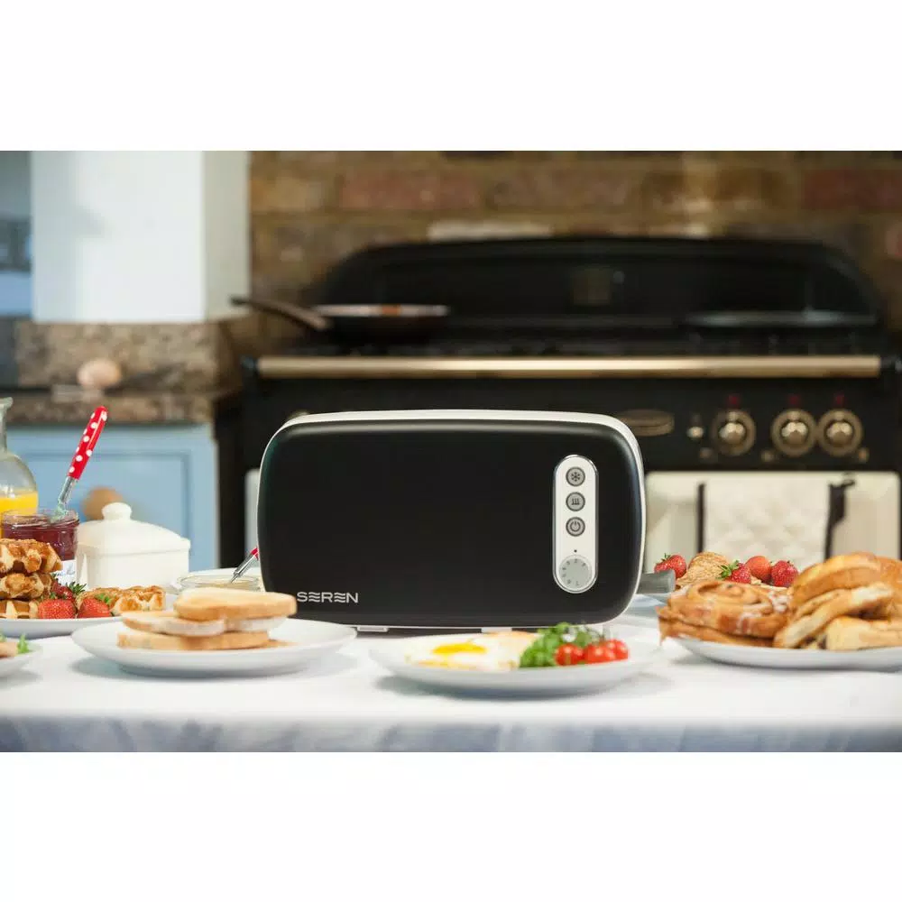 BergHOFF Seren 2-Slice Black Long Slot Toaster Toasters BergHOFF Seren 2-Slice Black Long Slot Toaster -Costway Shop black berghoff pop up toasters tpserenfpb 31 1000