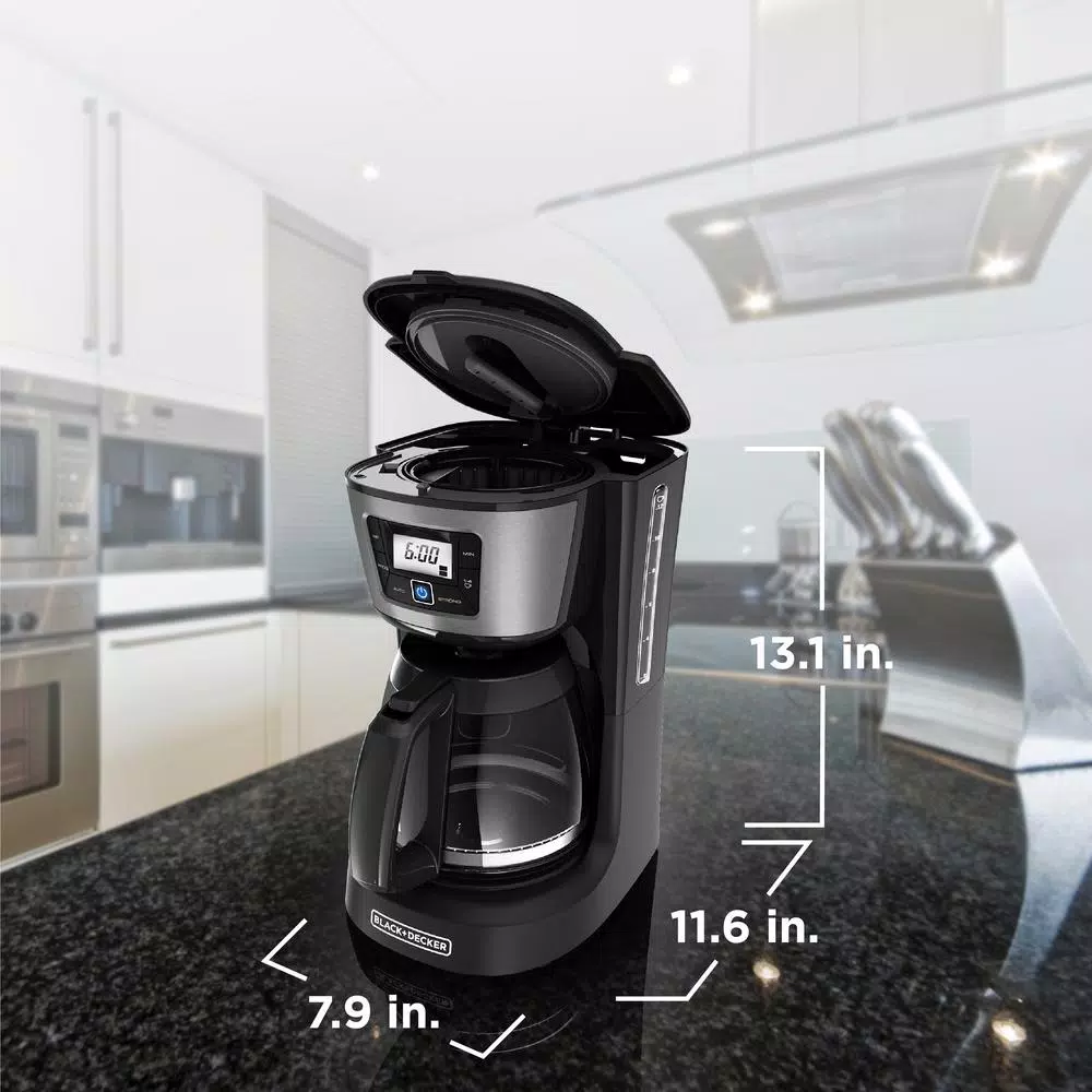 Coffee Makers BLACK+DECKER 12-Cup Programmable Black Coffee Maker With Built-In Timer 11 Coffee Makers BLACK+DECKER 12-Cup Programmable Black Coffee Maker With Built-In Timer - Image 9