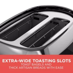 Toasters BLACK+DECKER 2-Slice Black Wide Slot Toaster With Temperature Control 4 Toasters BLACK+DECKER 2-Slice Black Wide Slot Toaster With Temperature Control -Costway Shop black black decker pop up toasters tr1300bd 4f 1000
