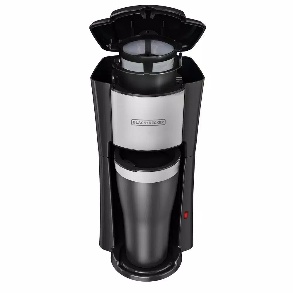 BLACK+DECKER Black Single Serve Drip Coffee Maker with Travel Mug Coffee Makers BLACK+DECKER Black Single Serve Drip Coffee Maker With Travel Mug -Costway Shop black black decker single serve coffee makers cm618 66 1000