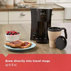 Coffee Makers BLACK+DECKER Brew’n Go Black Single Serve Coffee Maker With Travel Mug -Costway Shop black black decker single serve coffee makers dcm18 44 1000