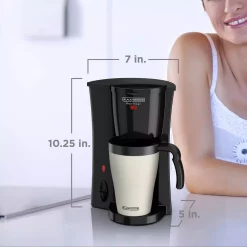Coffee Makers BLACK+DECKER Brew’n Go Black Single Serve Coffee Maker With Travel Mug -Costway Shop black black decker single serve coffee makers dcm18 76 1000